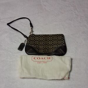 Coach Brown and Black Wristlet